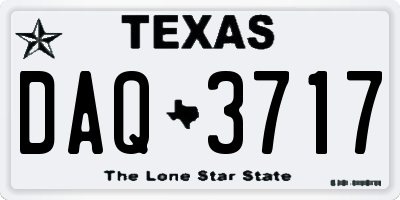 TX license plate DAQ3717