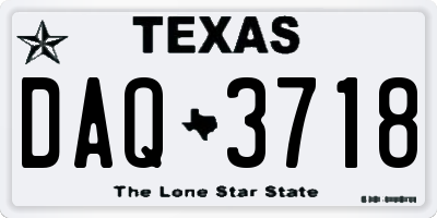 TX license plate DAQ3718