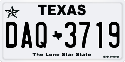 TX license plate DAQ3719