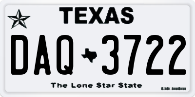 TX license plate DAQ3722