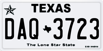 TX license plate DAQ3723