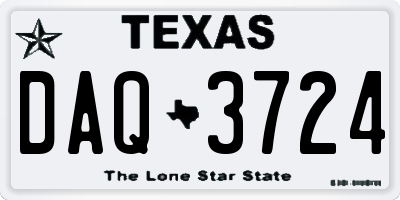 TX license plate DAQ3724