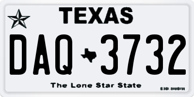 TX license plate DAQ3732
