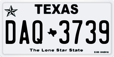 TX license plate DAQ3739