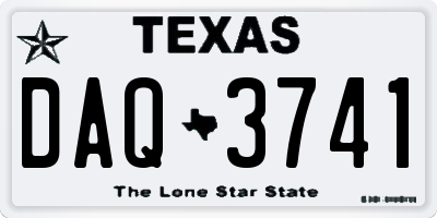 TX license plate DAQ3741