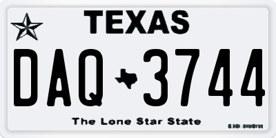 TX license plate DAQ3744