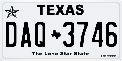 TX license plate DAQ3746