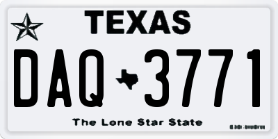 TX license plate DAQ3771