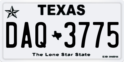 TX license plate DAQ3775