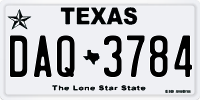 TX license plate DAQ3784