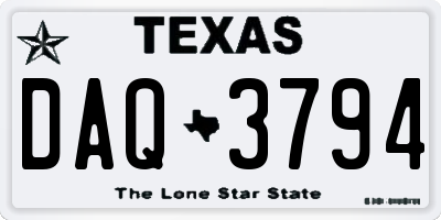 TX license plate DAQ3794