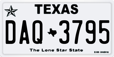TX license plate DAQ3795