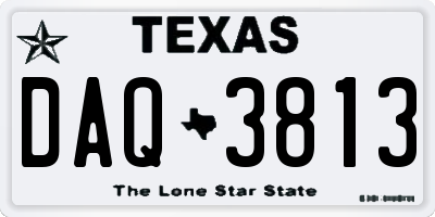 TX license plate DAQ3813