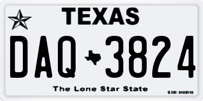 TX license plate DAQ3824