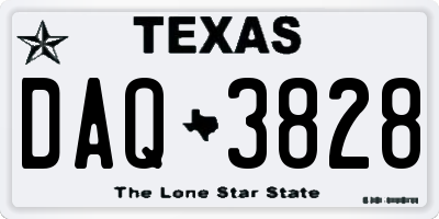TX license plate DAQ3828