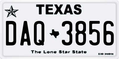 TX license plate DAQ3856