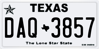 TX license plate DAQ3857