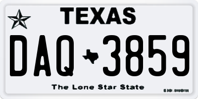 TX license plate DAQ3859