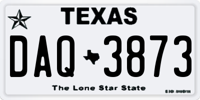 TX license plate DAQ3873