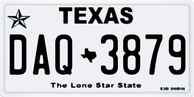 TX license plate DAQ3879