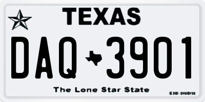 TX license plate DAQ3901