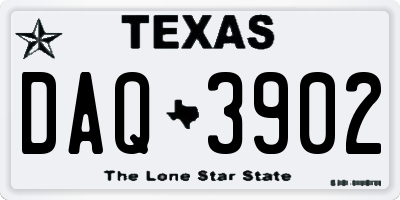 TX license plate DAQ3902