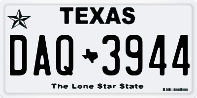TX license plate DAQ3944