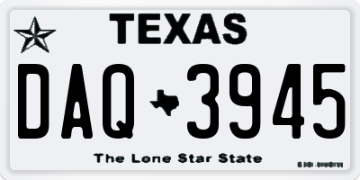 TX license plate DAQ3945