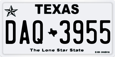TX license plate DAQ3955