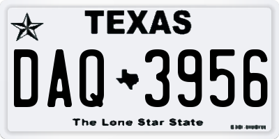 TX license plate DAQ3956