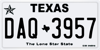 TX license plate DAQ3957