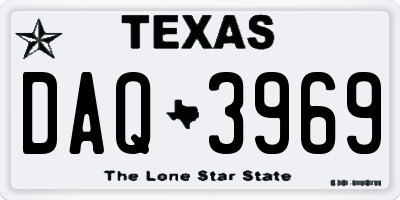 TX license plate DAQ3969