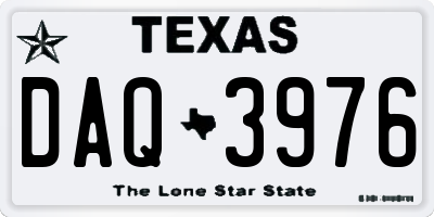 TX license plate DAQ3976