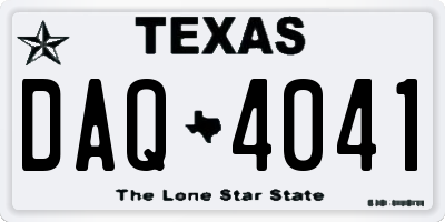 TX license plate DAQ4041