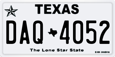 TX license plate DAQ4052