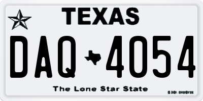 TX license plate DAQ4054