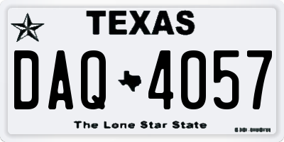 TX license plate DAQ4057