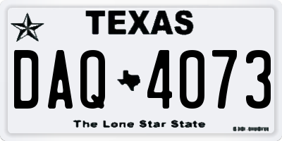 TX license plate DAQ4073