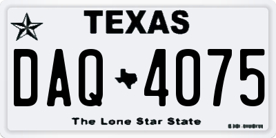 TX license plate DAQ4075