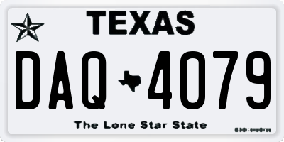 TX license plate DAQ4079