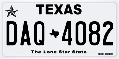 TX license plate DAQ4082
