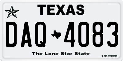 TX license plate DAQ4083