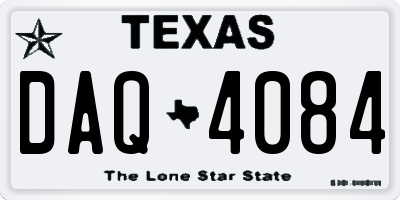 TX license plate DAQ4084