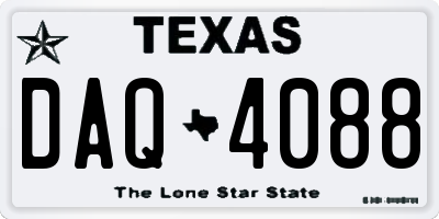 TX license plate DAQ4088