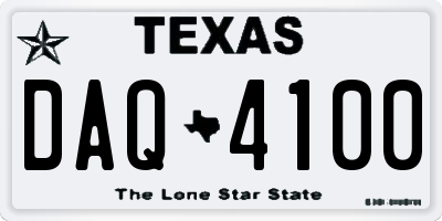 TX license plate DAQ4100