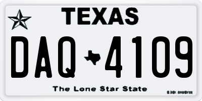 TX license plate DAQ4109