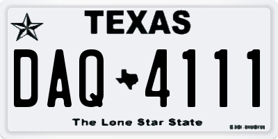 TX license plate DAQ4111