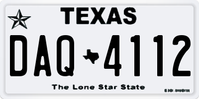TX license plate DAQ4112