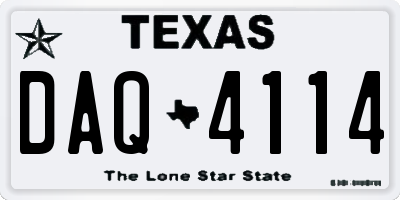 TX license plate DAQ4114