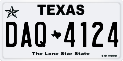 TX license plate DAQ4124